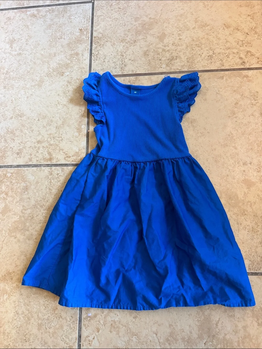 Old Navy Royal Blue Flutter Sleeve Dress 3T
